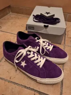 ヴィンテージ CONVERSE ワンスタースエード 26.5㎝ 銀箱 - メルカリ