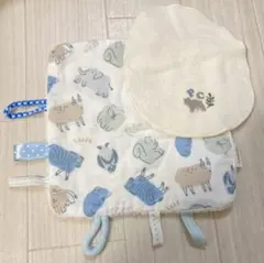 【未使用】ニギニギガーゼハンカチCOCOWALK動物柄 ベビースタイの2点セット