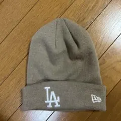 ニューエラ　LAロゴ刺繍 ブラウンニット帽 MLB製　お値下げ中！