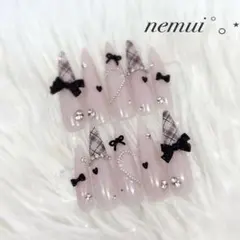 No.48 ネイルチップ ピンク 韓国 量産型 フレンチガーリー ワンホン