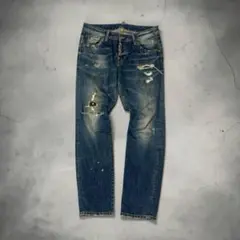 DSQUARED2 ダメージ加工デニムパンツ ペイント 40 usedダメージのサムネイル