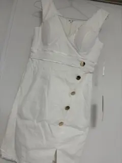 ホワイト ラップスタイルドレス ミニ丈