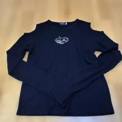 150べべ　nexchic黒　長袖テレコカットソー　リブ