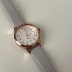 ホワイト文字盤 アナログ時計 10気圧防水