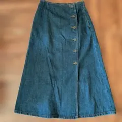 ボタン付きロングデニムスカート サイズ2