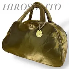 ヒロシイトウ ハンドバッグ ナイロン チャーム ファスナー ゴールド 光沢