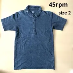 45rpm 45R インディゴ染め　ポロシャツ　2のサムネイル