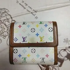Louis Vuitton 二つ折り財布 ホワイト マルチカラー