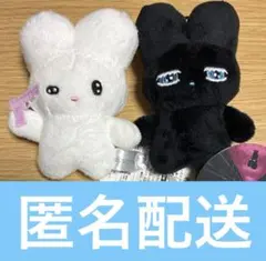 beco+81 しりみみうさぎ マスコット ぬいぐるみ 真っ黒　真っ白