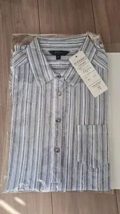 メンズストライプ 七分袖　ワイシャツ 新品