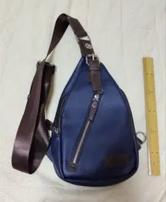 ネイビー スリングバッグ 合成皮革 新品