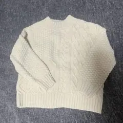devilrock アイボリー ケーブル編みセーター 100cm