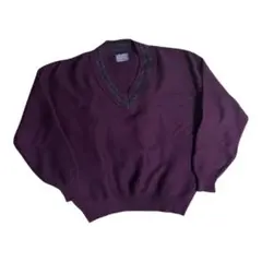 70s PENDLETON ペンドルトン Vネックニット バーガンディ 古着