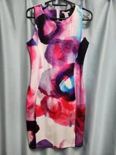 H&M 抽象花柄 ノースリーブワンピース