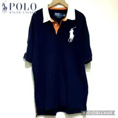 ☆美品☆Polo by Ralph Lauren ポロシャツ XXL ネイビー