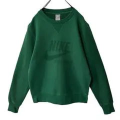 【NIKE】00s ナイキ クルーネックスウェット 前V デカロゴ
