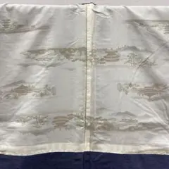 Y6872 男性着物　羽裏　リメイク用　羽織 紬　塔　橋　山