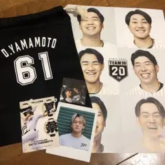 千葉ロッテマリーンズ　スクエアチェキ　山本大斗　缶バッチ　巾着