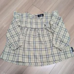 チェック柄　フリルチュニック　100cm