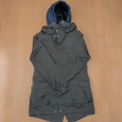 ダークグリーン フード付きパーカーのサムネイル