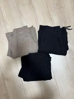 ユニクロ　ウォッシャブルニットリブパンツ 3点セット