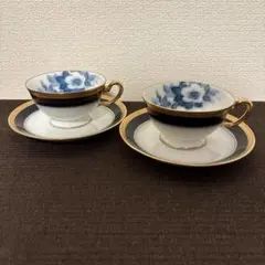大倉陶園 ロイヤルブルー 瑠璃クラウンエンボス デザートプレート 20cm