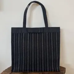 ⭐︎ハンドメイド⭐︎フォーマル サブバッグ リボン付♡ブラック シルバー レース仕様