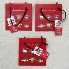 サンリオキャラクターズ 手提げ袋 3点セット バレンタイン 紙袋