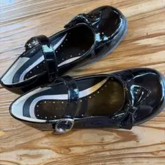 ブラック リボン付き フォーマルシューズ　20.5センチ