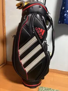 k*a様 adidas/アディダス キャディバッグ ゴルフバッグ レザー調 9型