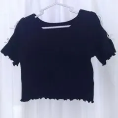 【美品】OLIVE des OLIVE ブラック クロップドTシャツ Fサイズ