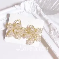 No.650 クリスタルビーズフラワーピアス 韓国 上品 高見え 春夏