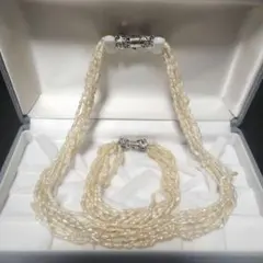 【希少✨8連✨ドッキング可能】ケシパール　本真珠　ネックレス　ブレスレット