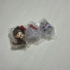 モンチッチ＆ハローキティ　めじるしアクセサリー★ガチャ　3点セット