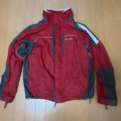 Columbia ナイロンジャケット レッド グレー