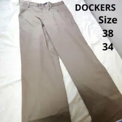 【便利☆DOCKERS】ベージュ　パンツ　ズボン　チノパン　38✕34 ゆるダボ