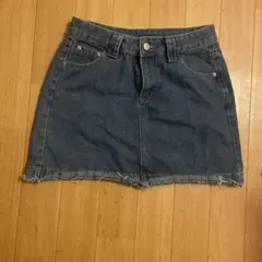 デニム ミニスカート 切りっぱなし加工のサムネイル