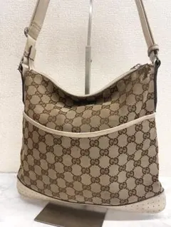 S GUCCI GGキャンバス ショルダーバッグ ベージュのサムネイル