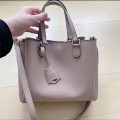 2way ハンドバッグ ショルダー付き ピンクベージュのサムネイル