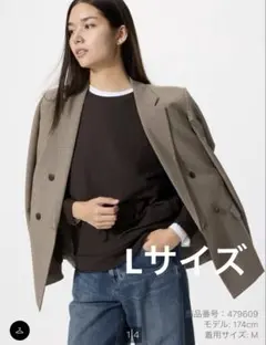 ユニクロ　ソフトニットフリースクルーネックT ダークブラウン