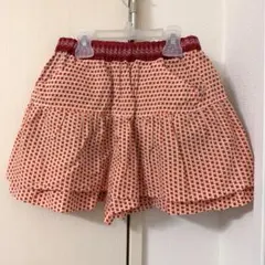 【未使用】familiarファミリア　リバティオレンジキュロット花柄春服130