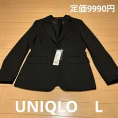 新品未使用ユニクロUNIQLOストレッチテーラードジャケットL黒レディース
