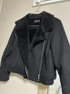 one way ブラック ムートンライダースジャケット