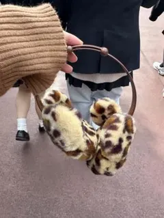 ディズニー ヒョウ柄ファー耳あて