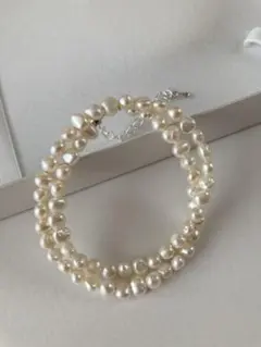 本真珠 淡水パール バロックネックレス 38cm