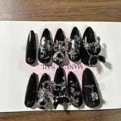 ネイルチップ 黒 ギャル