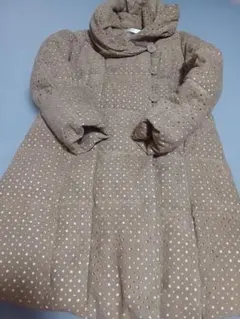 ダウンコート　 ベージュ ドット