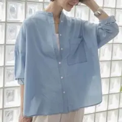 新品】ANIECA シアーデニムシャツ ブルー ゆったり 春夏 完売人気