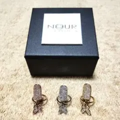 NOUR LONDONバタフライデザインネイルリング3点セット