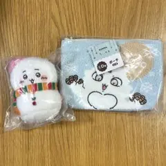 ちいかわエニマイくじ D賞 ポーチあのこ と ちいかわマスコットキーホルダー